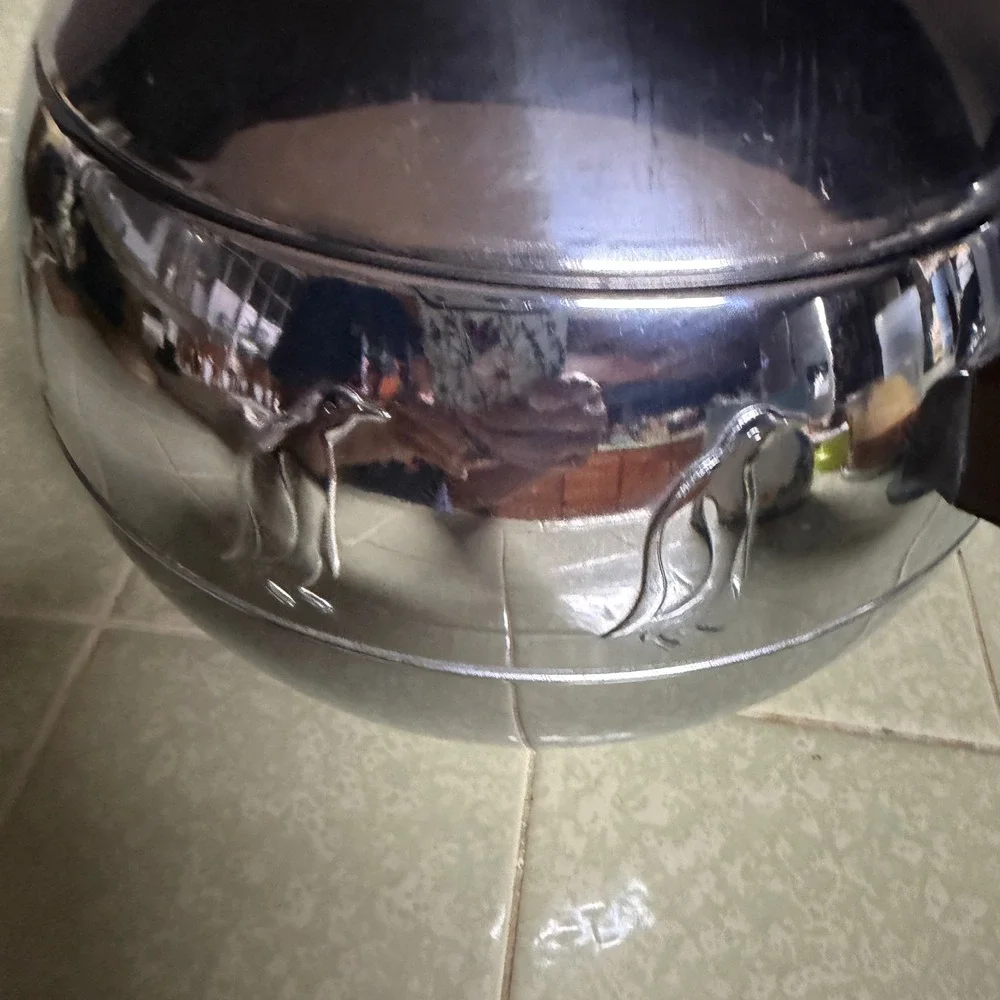 Vintage West Bend Penguin Hot & Cold Server Aluminum Ice Bucket Bakelite Handles